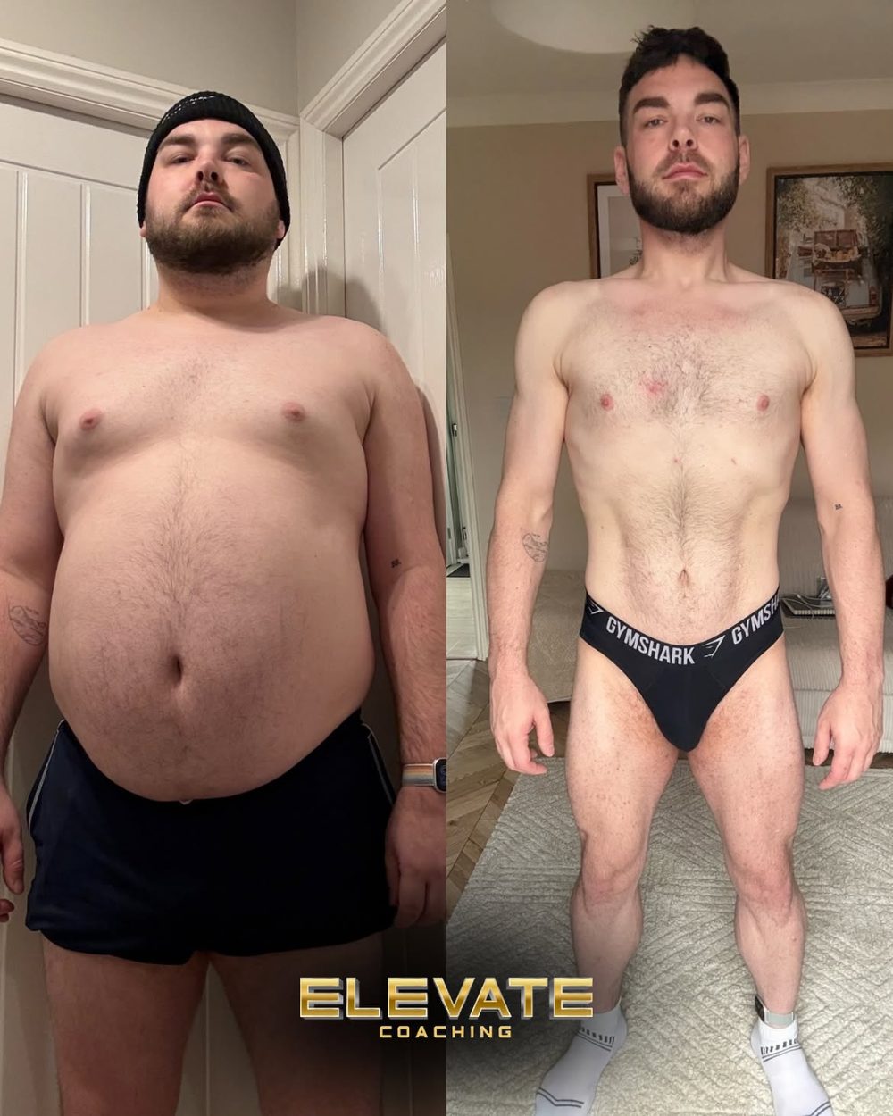 Client before and after transformation, front view